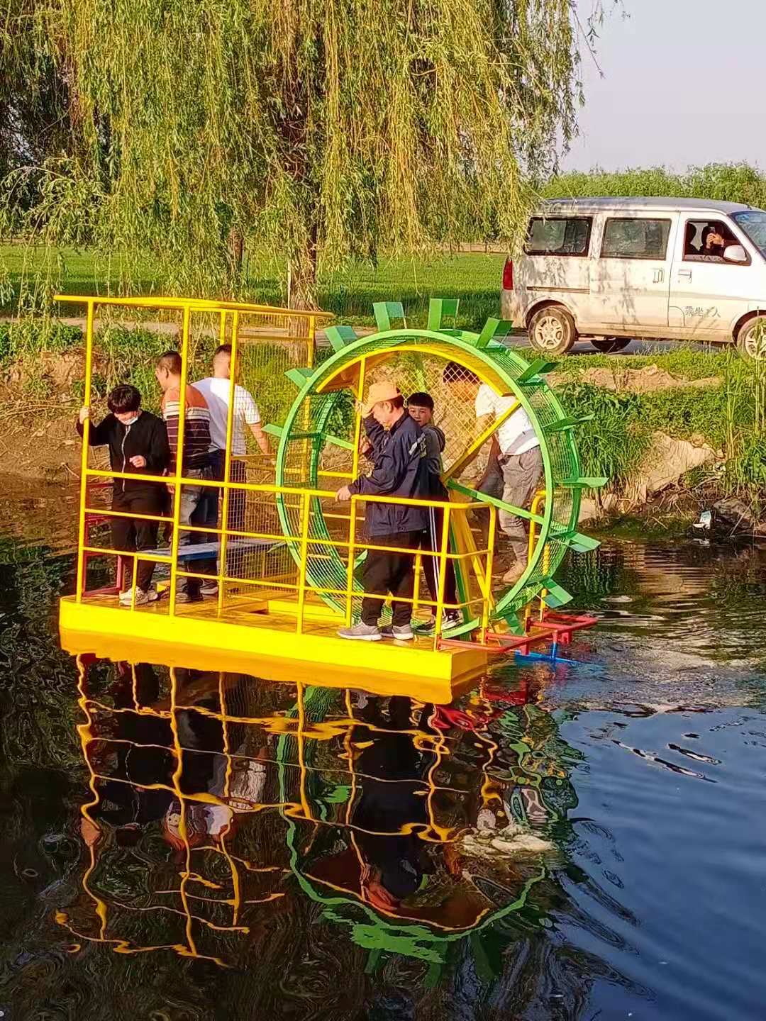 网红脚踏船水上自行车亲子游乐船漫步脚踏船全新