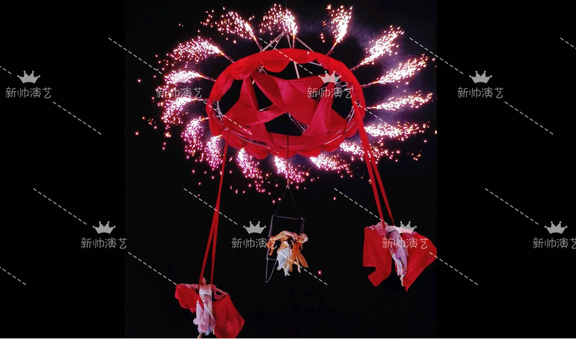国潮飞天秀|红绸飞天舞|空中飞碟天女散花