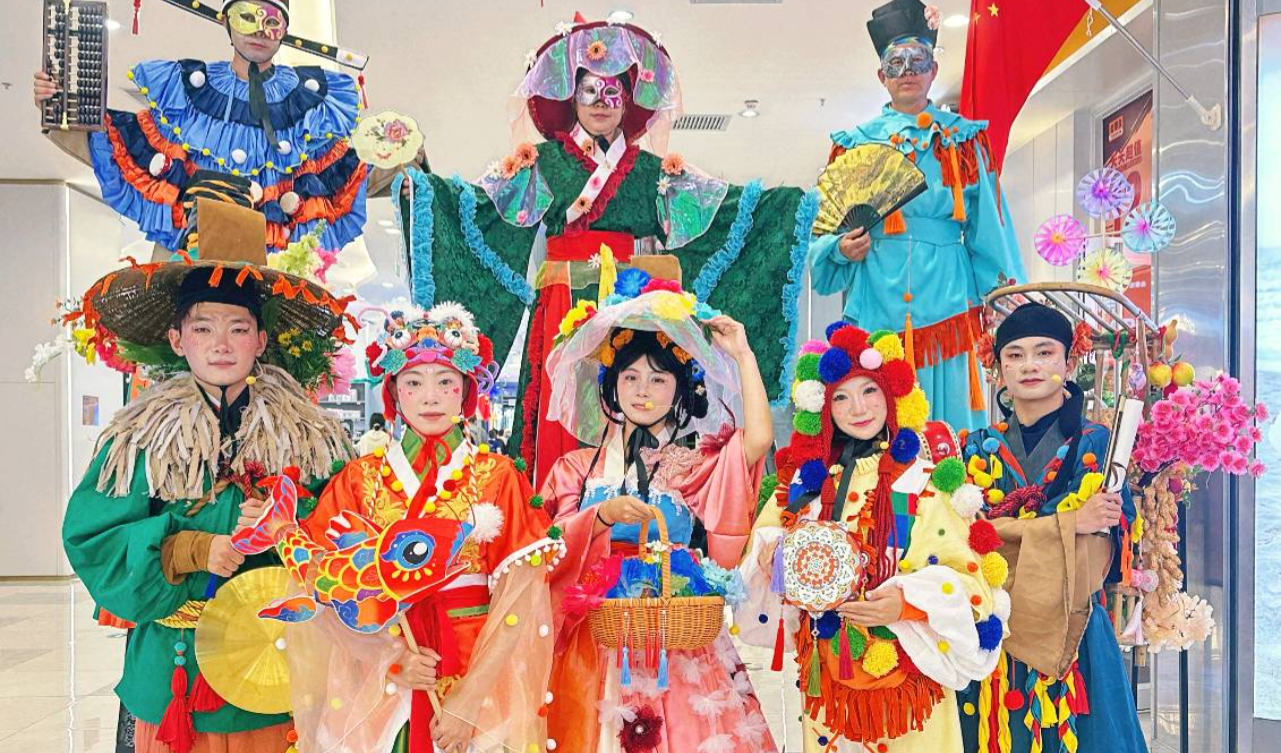 国潮戏剧货郎图舞台剧表演巡游互动