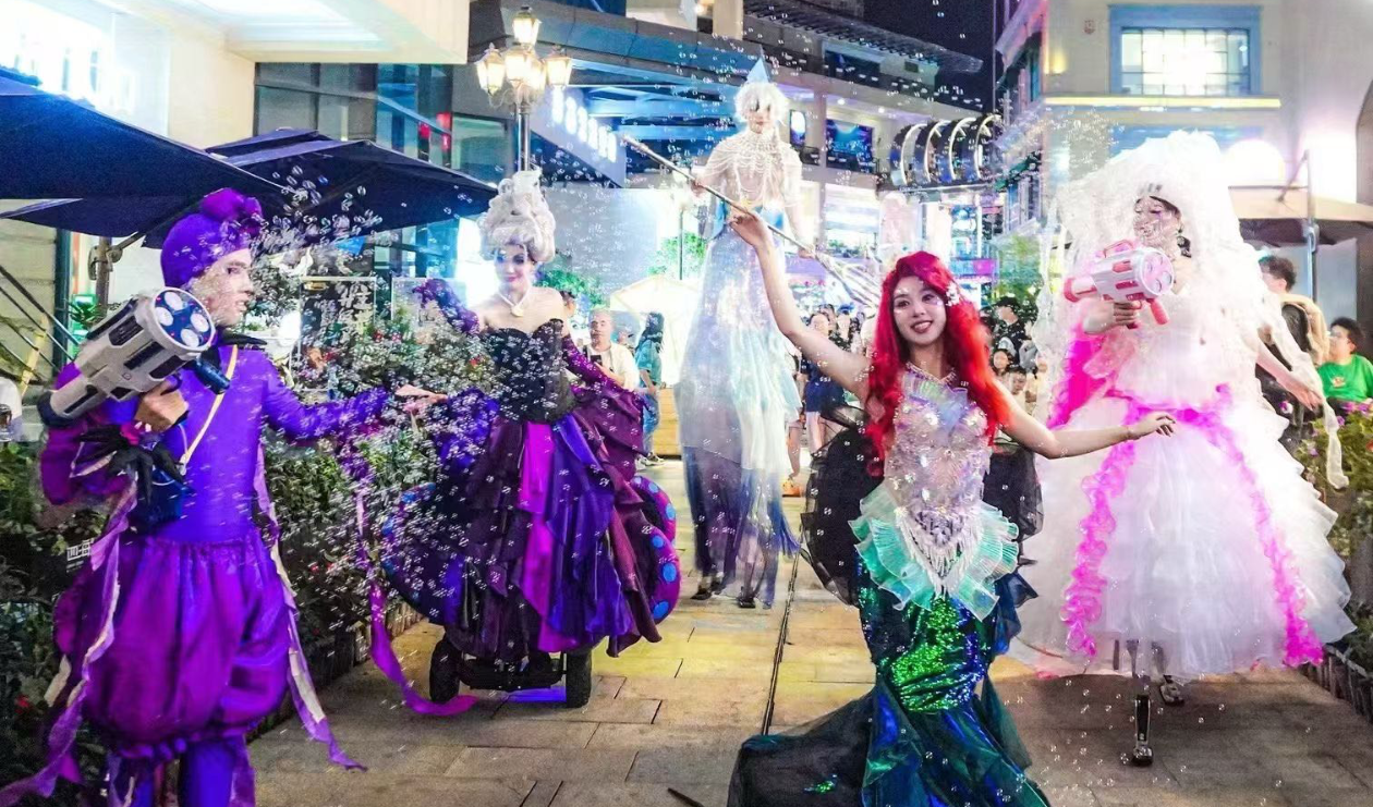 大型亲子类互动海洋泡泡嘉年华高跷巡游