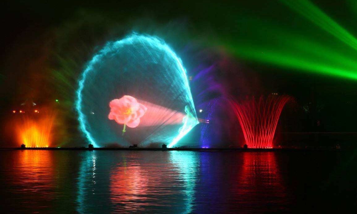 3D激光水幕电影暖场灯光秀水上电影震撼来袭